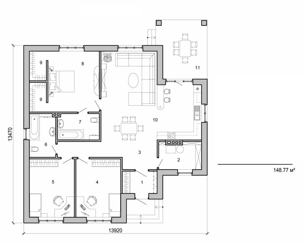 Galería de visualizaciones - Casa de una planta