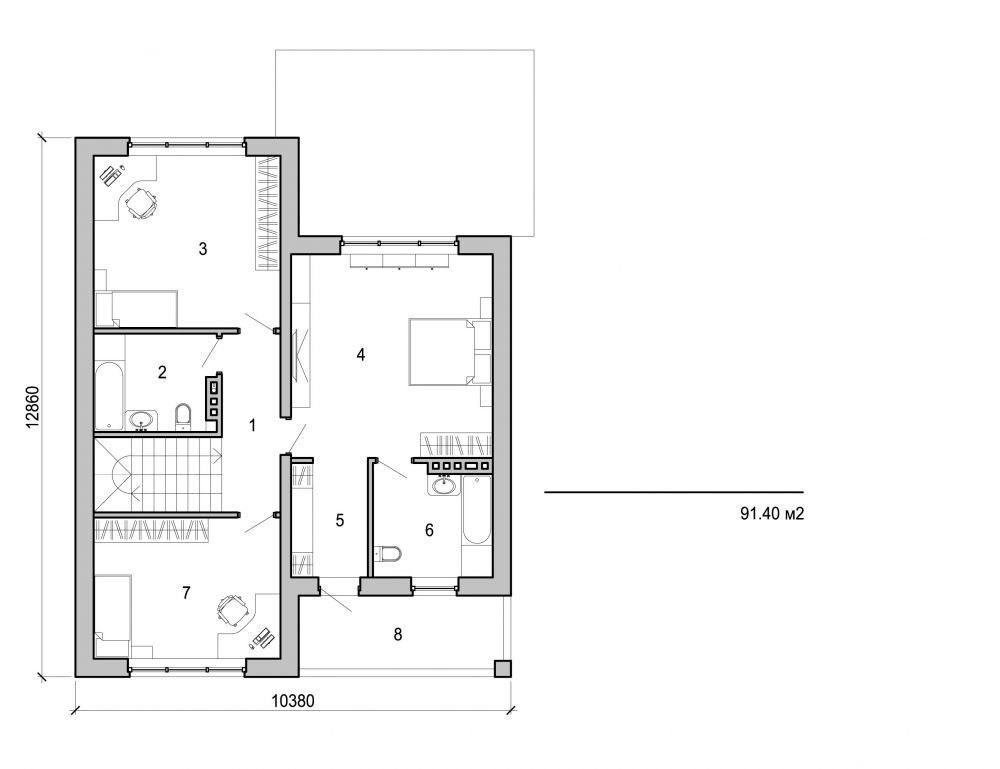 Galería de visualizaciones - Casa de dos plantas