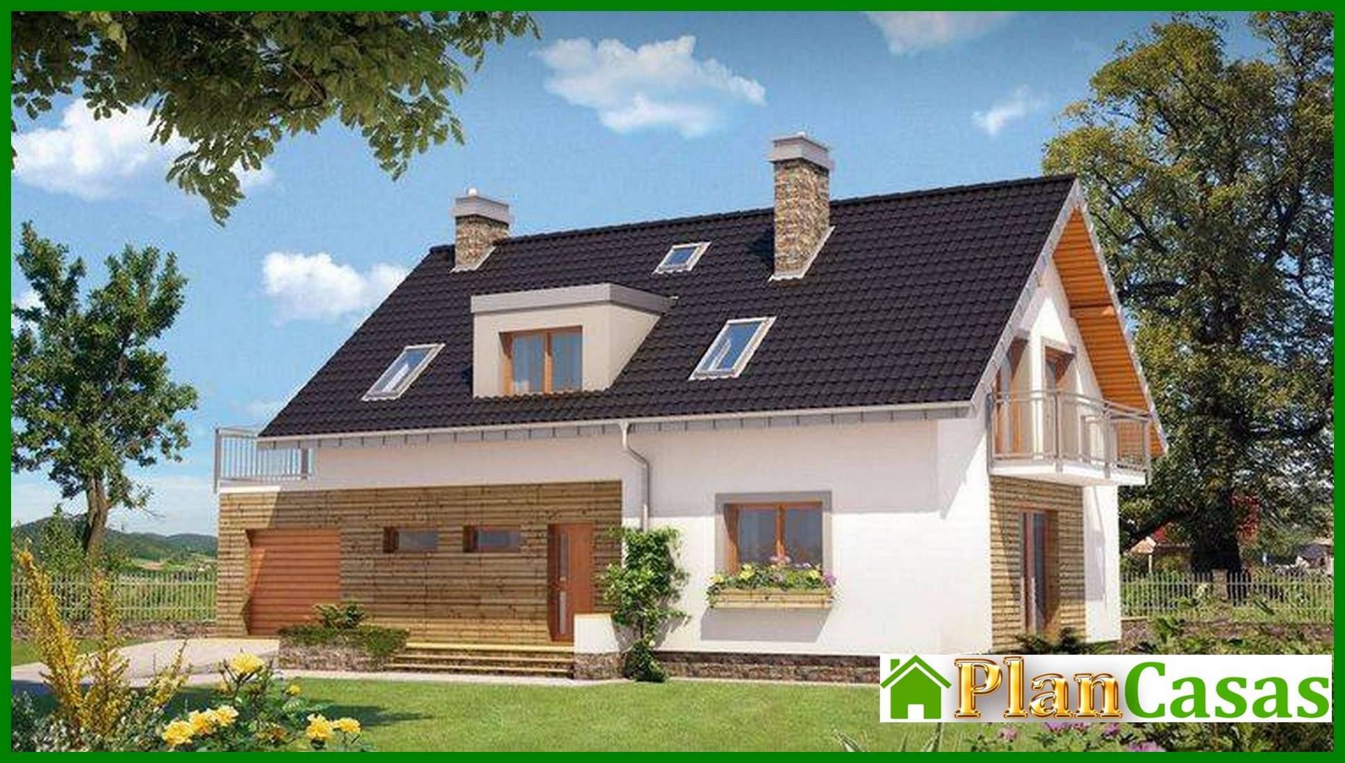 Attractive two-story house with spacious balconies