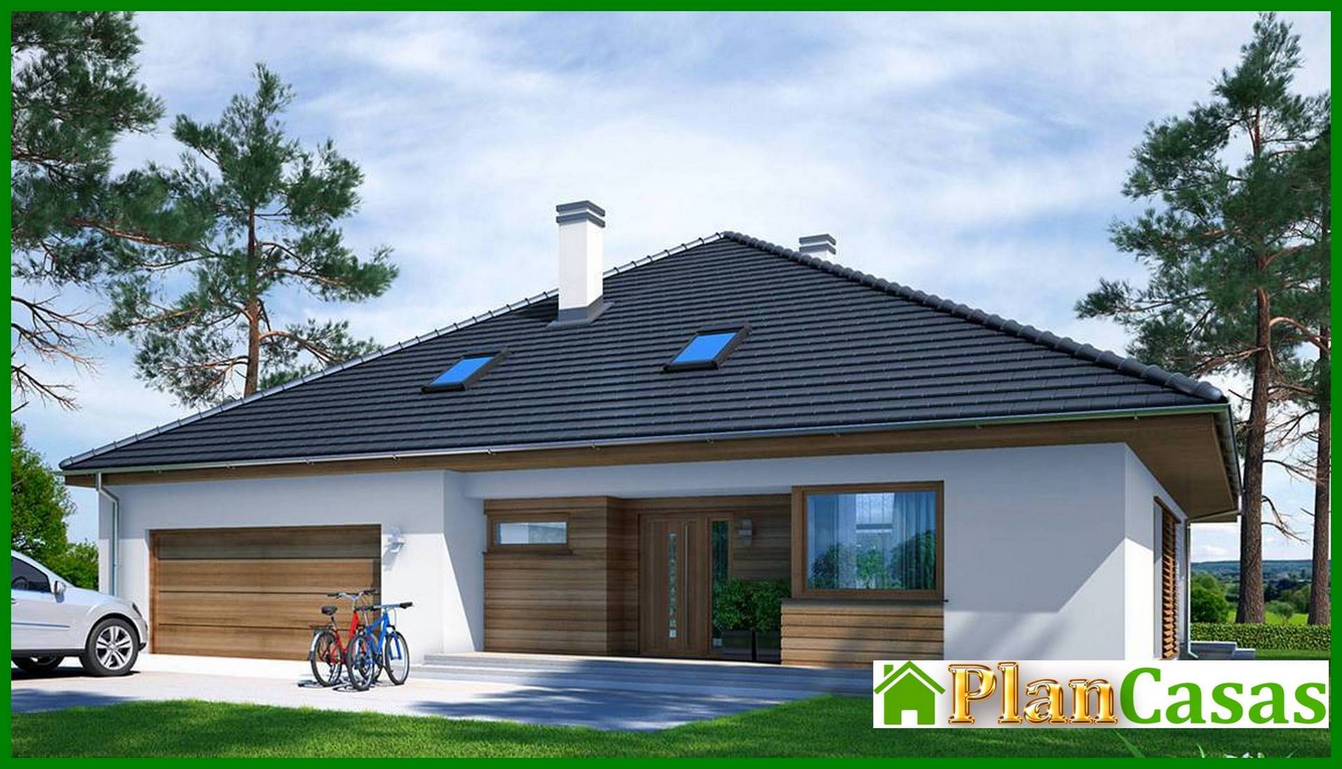 Galería de visualizaciones - Casa de una planta con dormitorios cómodos