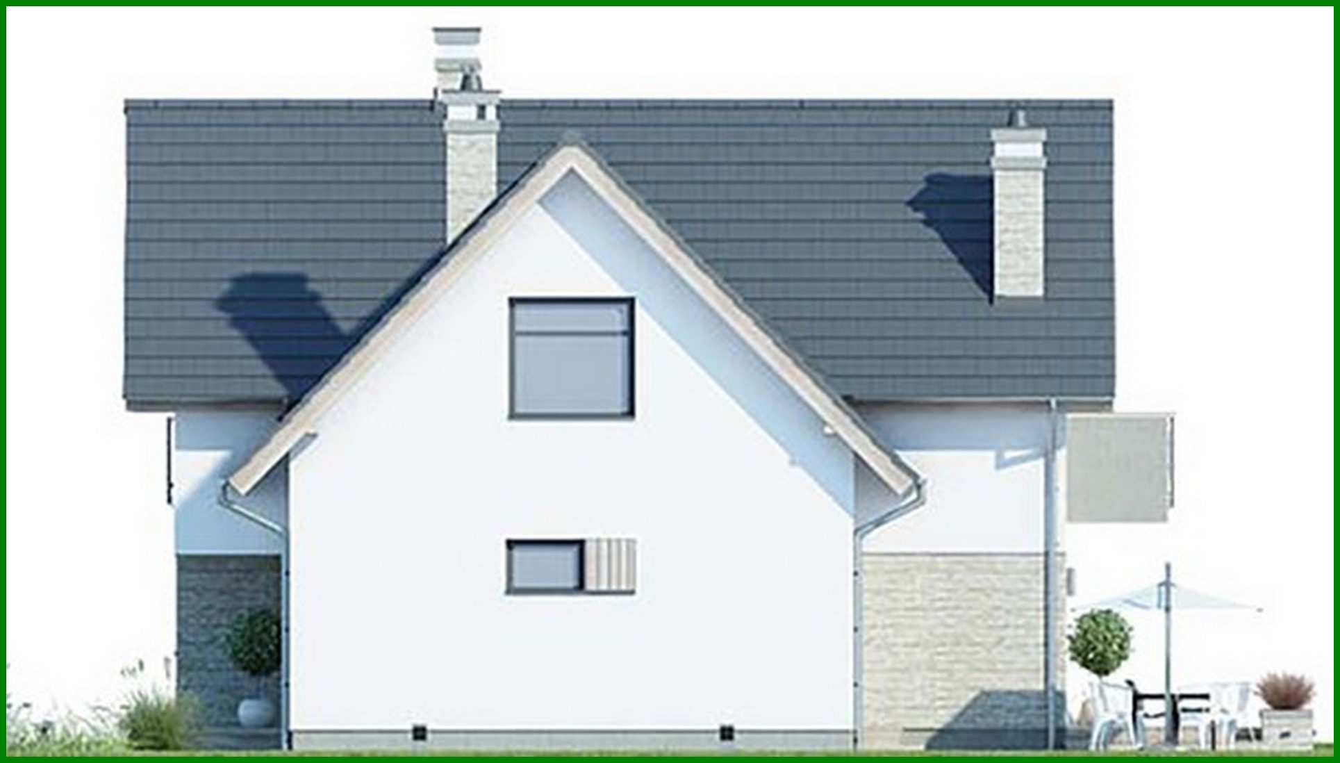 Galería de visualizaciones - Proyecto de casa de dos plantas con cocina tipo estudio y oficina