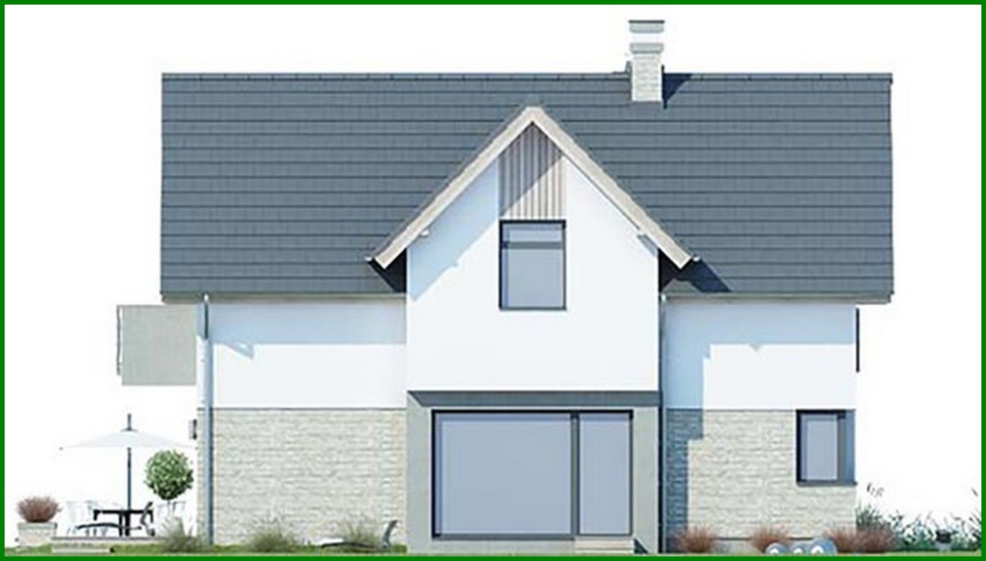 Galería de visualizaciones - Proyecto de casa de dos plantas con cocina tipo estudio y oficina