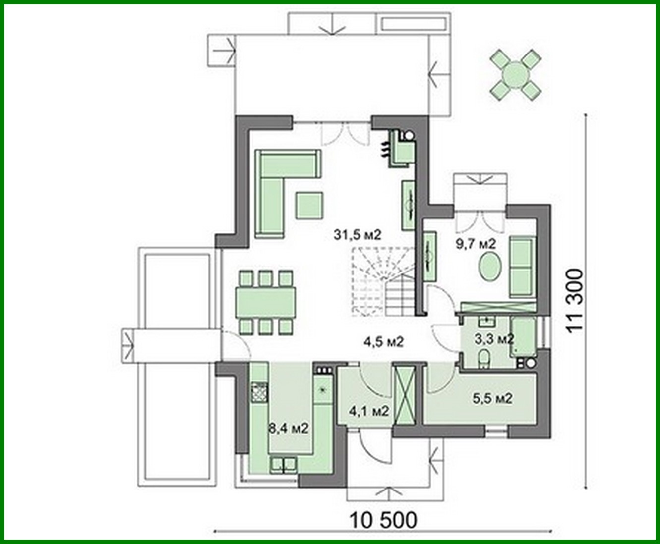 Galería de visualizaciones - Proyecto de casa de dos plantas con cocina tipo estudio y oficina