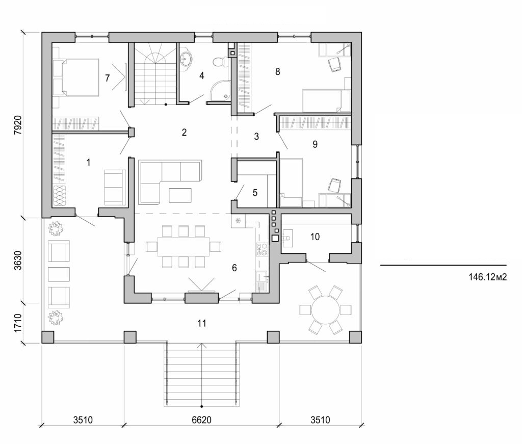 Galería de visualizaciones - Casa de una planta