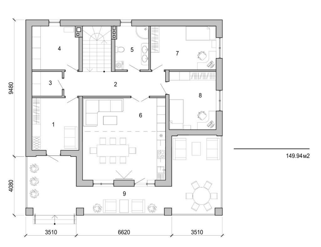 Galería de visualizaciones - Casa de una planta