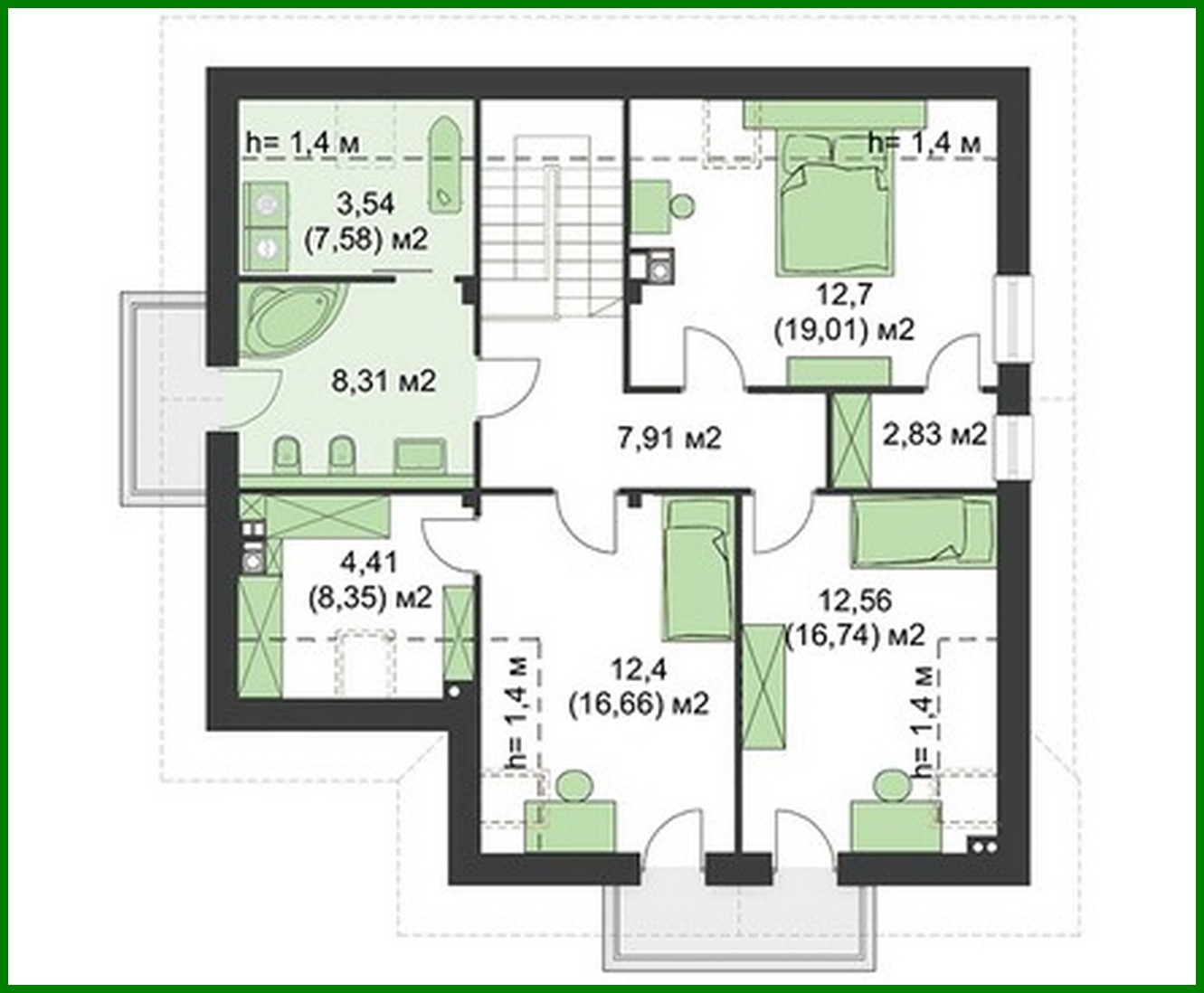 Galería de visualizaciones - Proyecto de una casa de dos plantas de estilo moderno