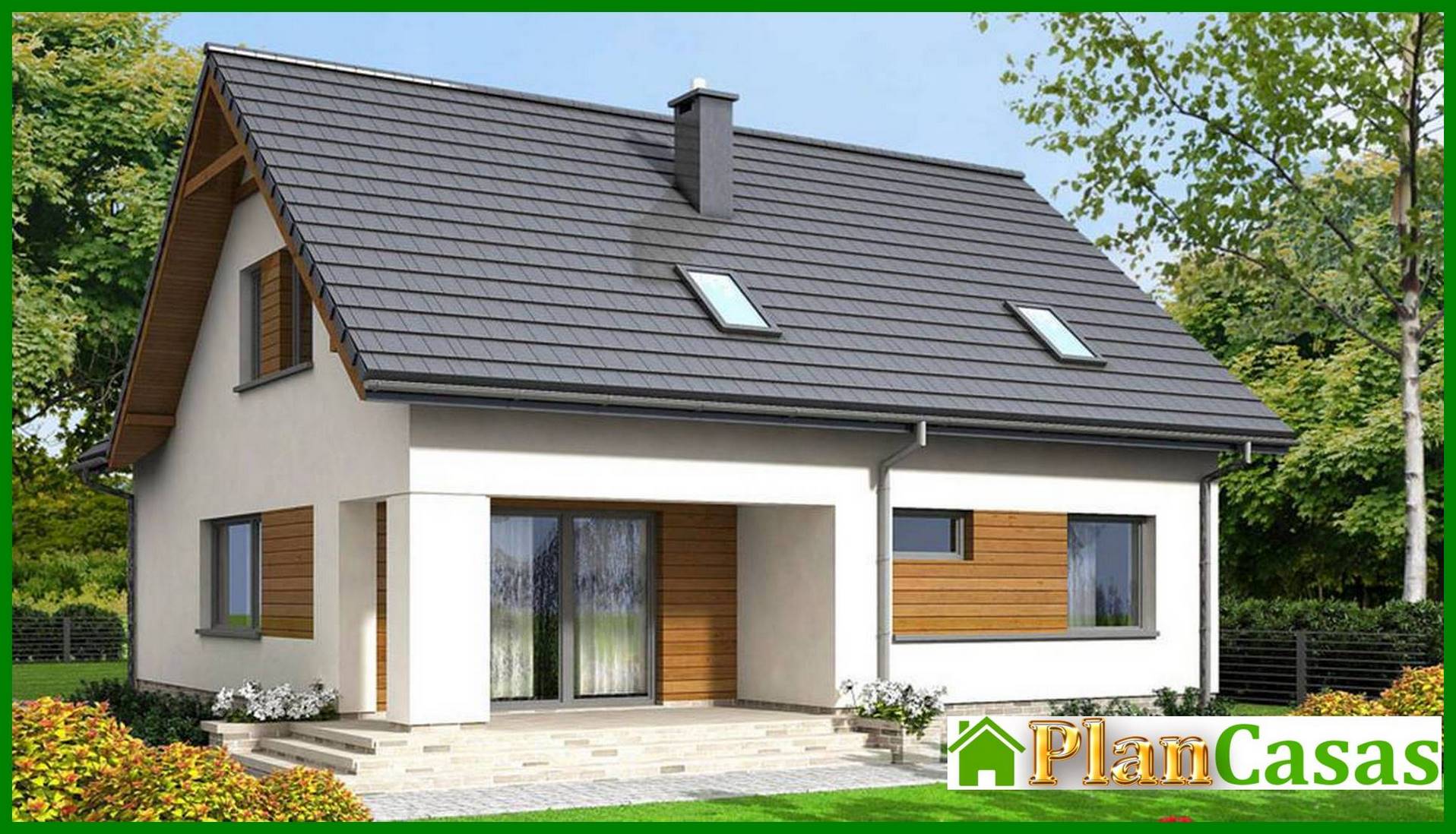 Galería de visualizaciones - Proyecto de una casa de dos plantas de estilo moderno