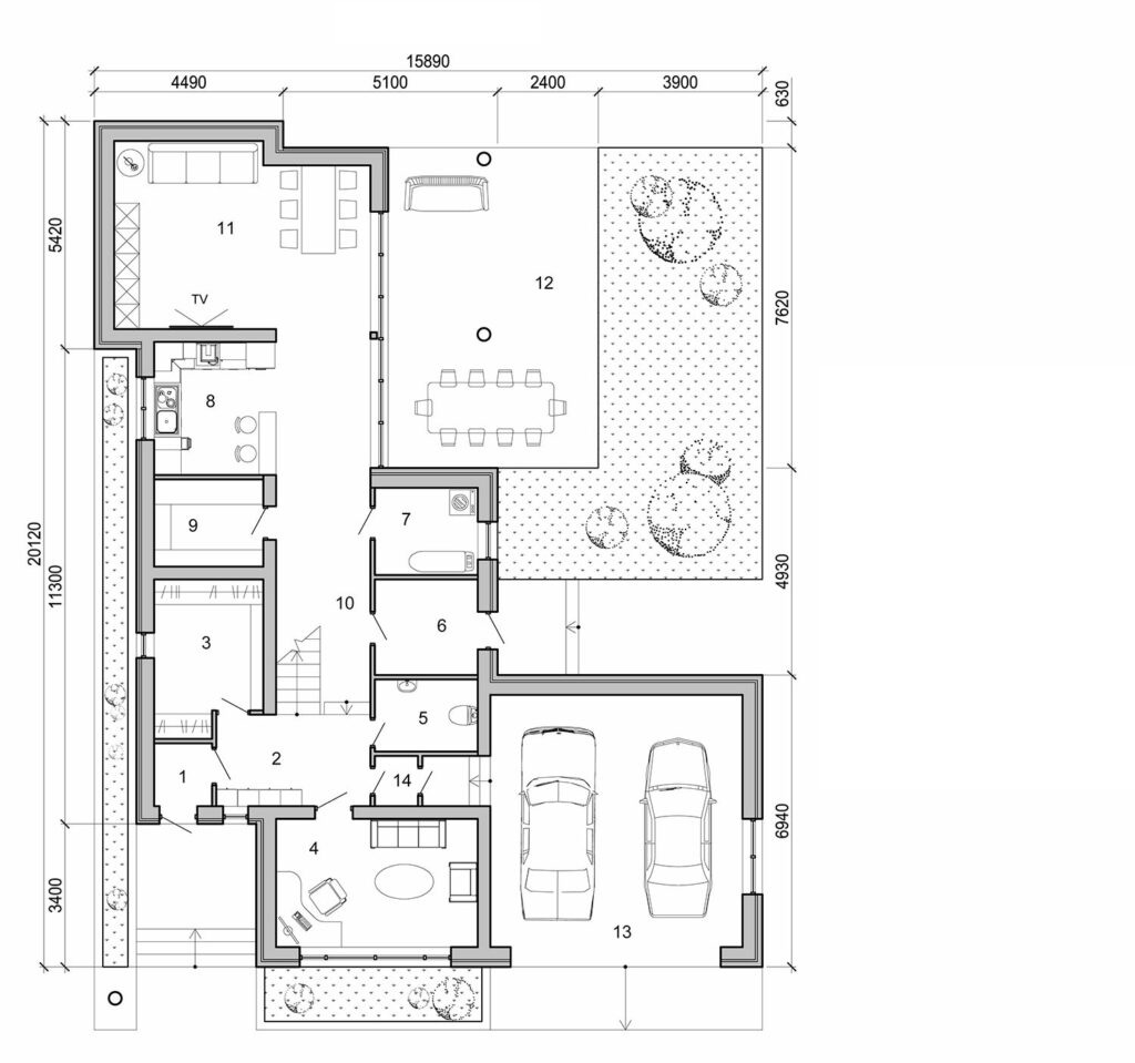 Galería de visualizaciones - Casa moderna