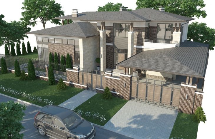 Galería de visualizaciones - Mansión de dos plantas