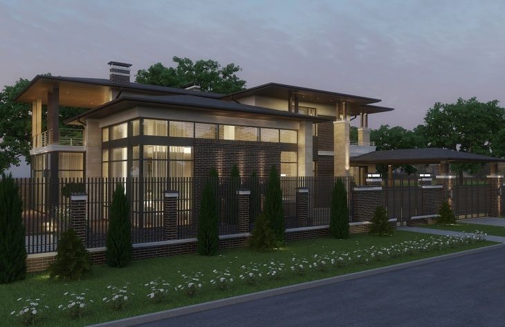 Galería de visualizaciones - Mansión de dos plantas