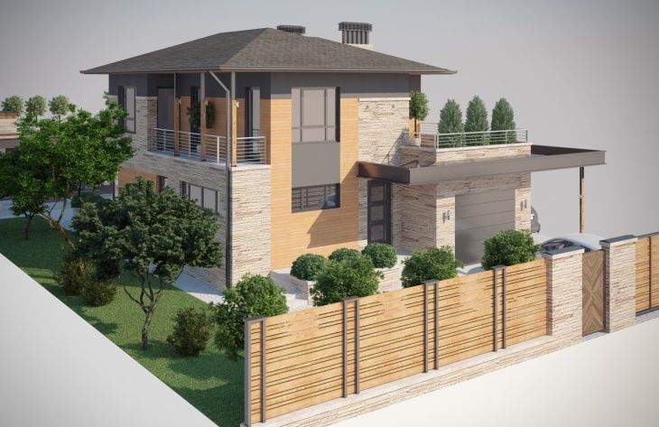 Galería de visualizaciones - Mansión de dos plantas