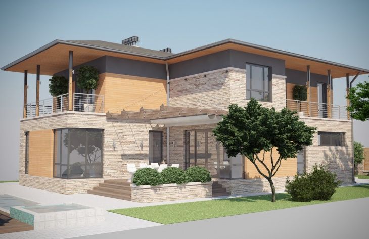 Galería de visualizaciones - Mansión de dos plantas