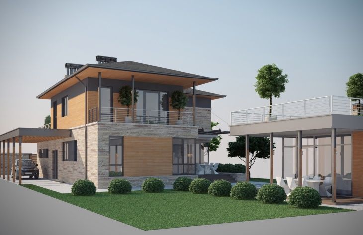 Galería de visualizaciones - Mansión de dos plantas