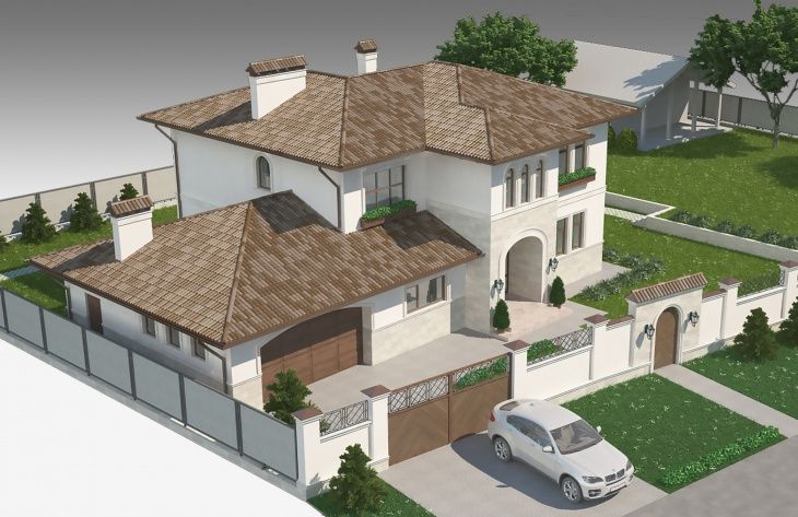 Galería de visualizaciones - Casa de campo de dos plantas