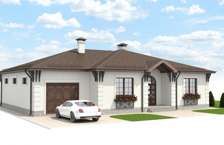 Galería de visualizaciones - Casa de una planta