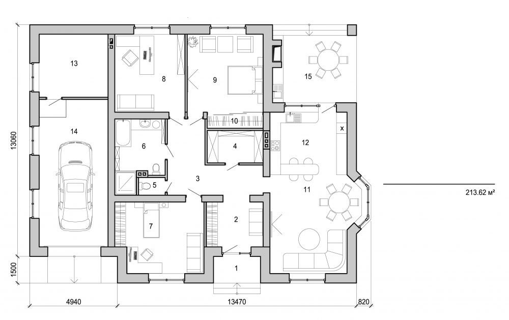 Galería de visualizaciones - Casa de una planta