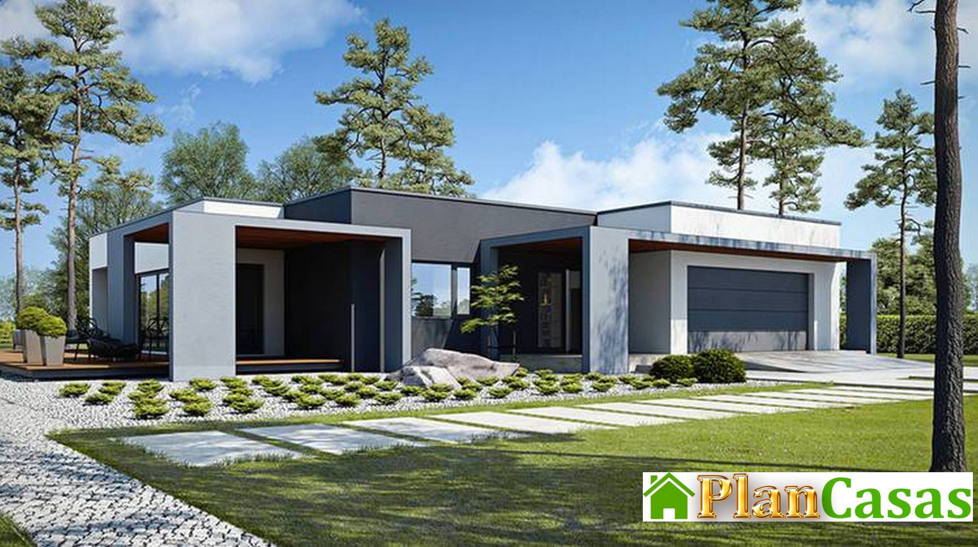 Galería de visualizaciones - Increíble casa de una planta con una distribución única