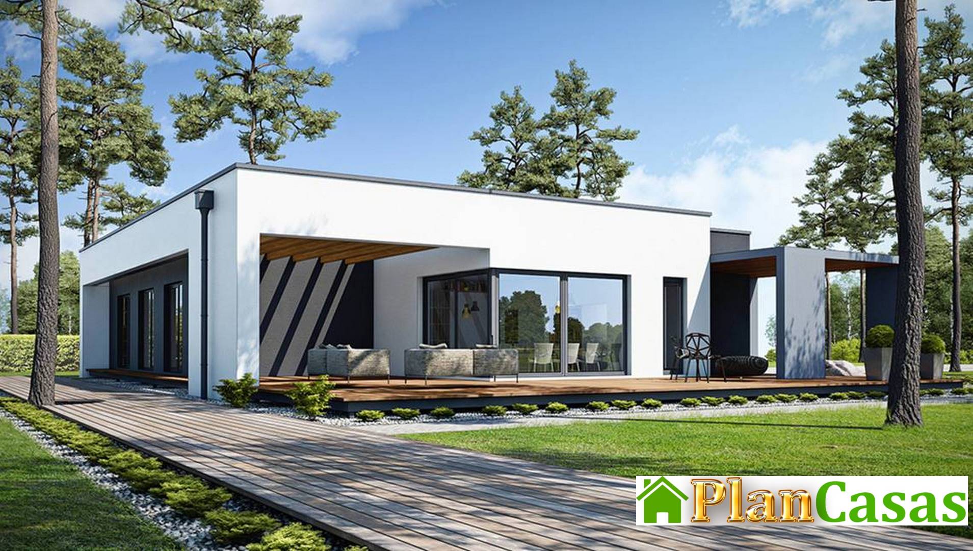 Galería de visualizaciones - Increíble casa de una planta con una distribución única