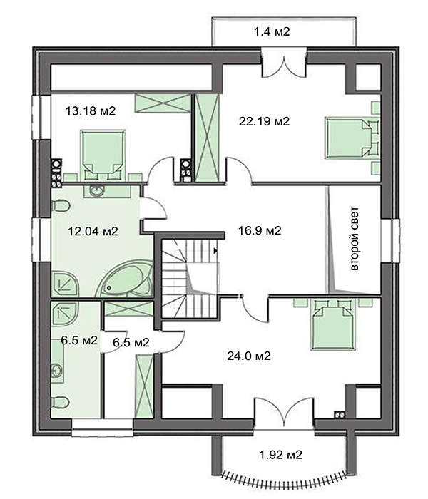 Visualization gallery - Original project of a beautiful cottage with a brick facade