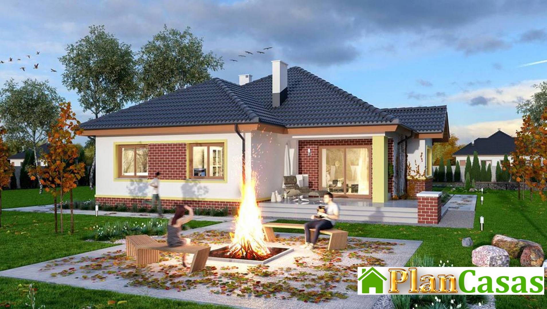 Visualization gallery - Attractive one-story house with a kitchen studio