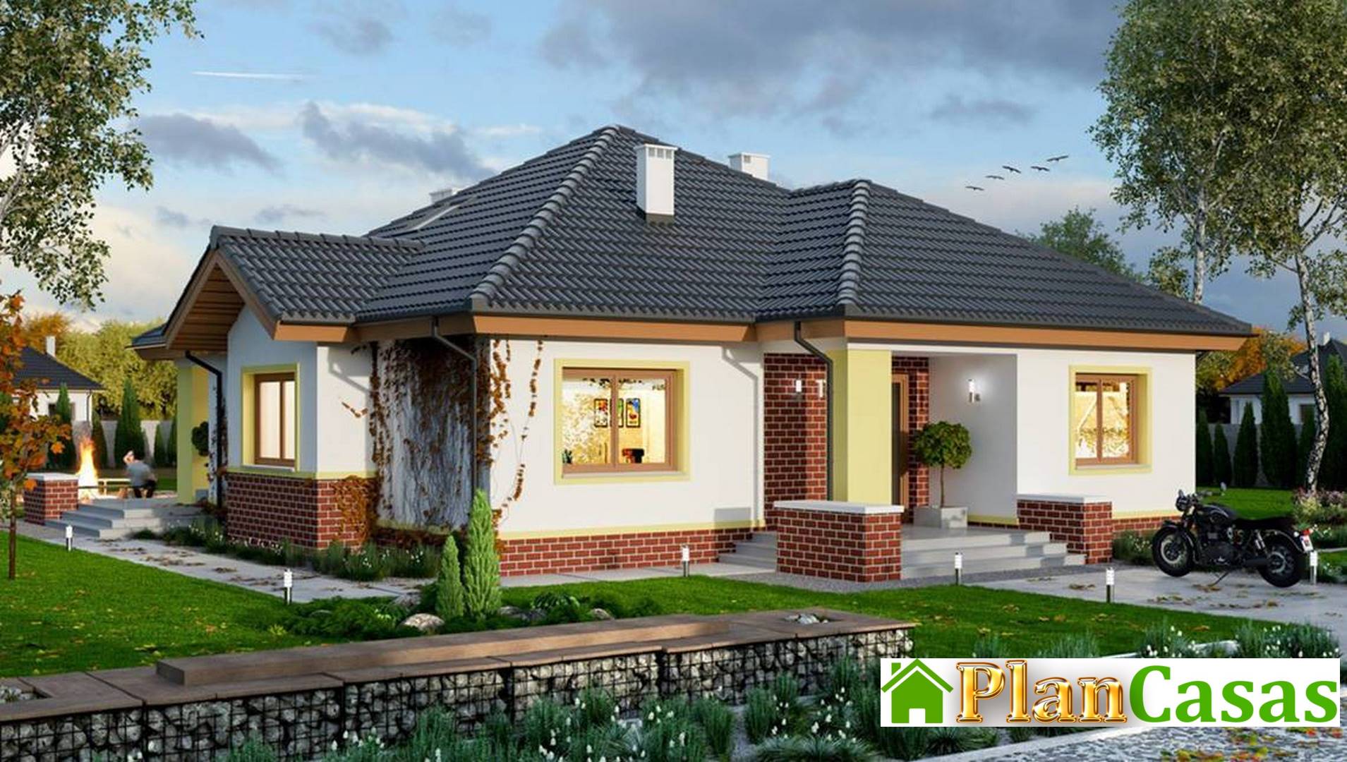 Attractive one-story house with a kitchen studio