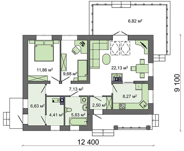 Galería de visualizaciones - Proyecto de una casa de campo europea con contraventanas