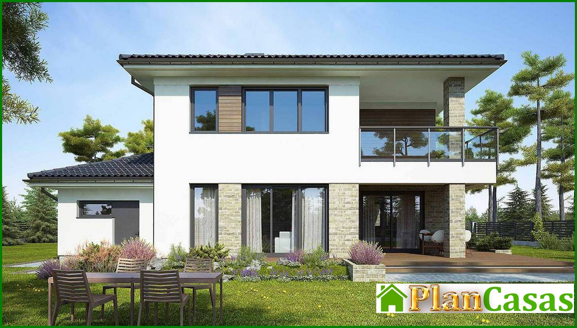 Visualization gallery - Chic house with glazed balconies and terraces