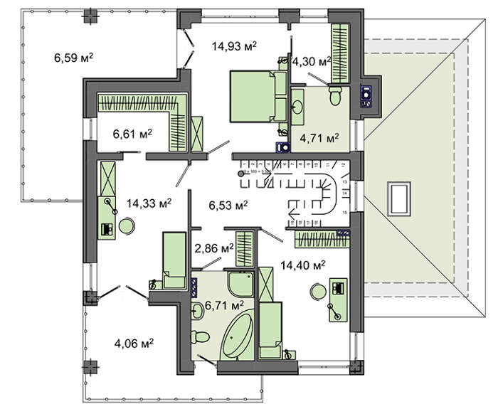 Visualization gallery - Chic house with glazed balconies and terraces