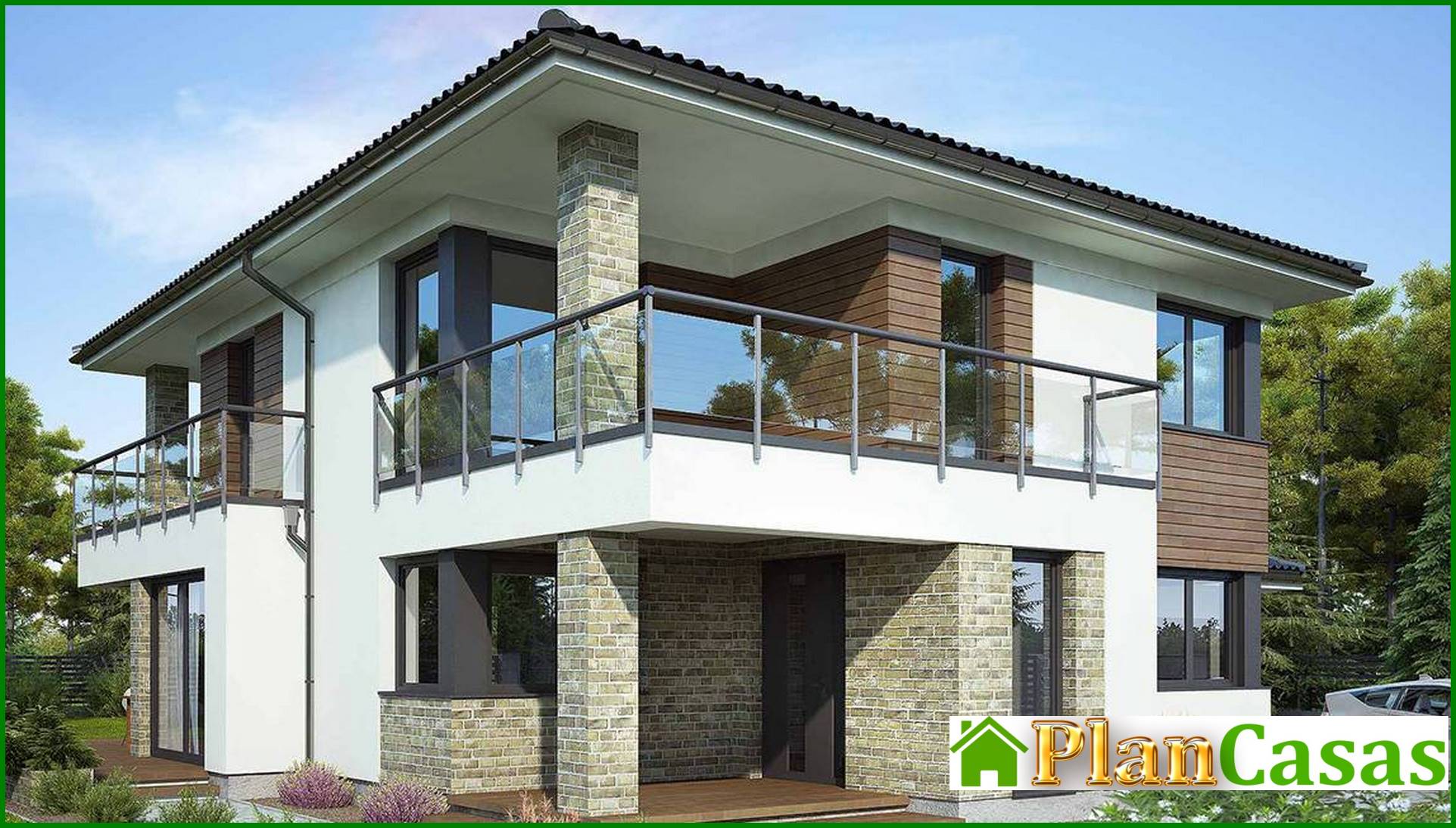 Visualization gallery - Chic house with glazed balconies and terraces