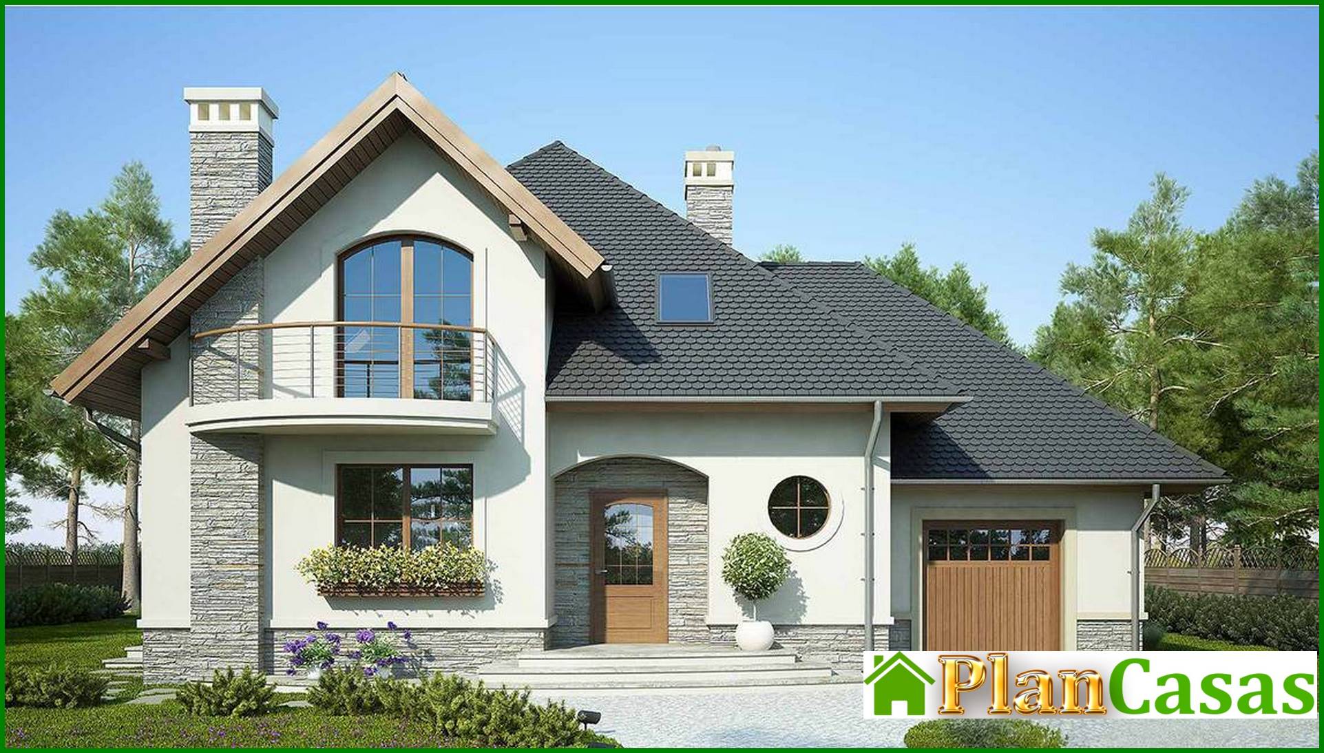 Magnificent house with semi-circular balconies