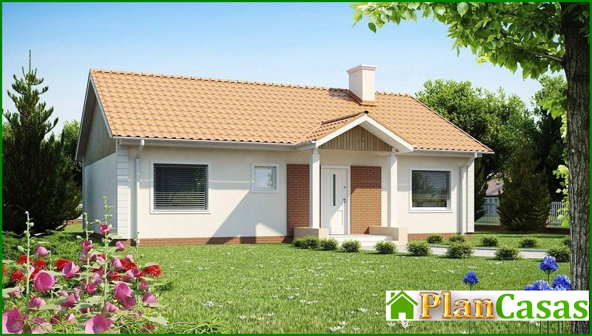 Proyecto de casa de una planta sin muros interiores portantes