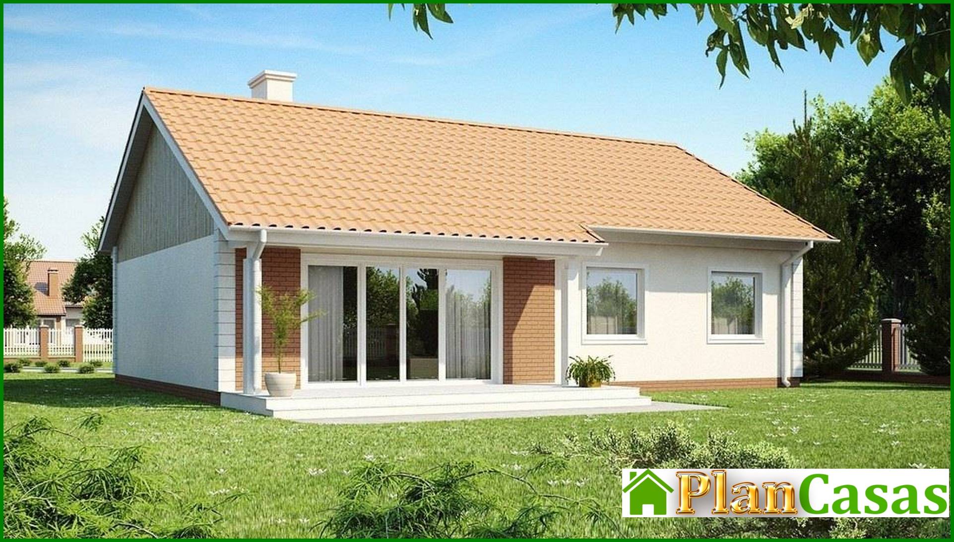 Galería de visualizaciones - Proyecto de casa de una planta sin muros interiores portantes