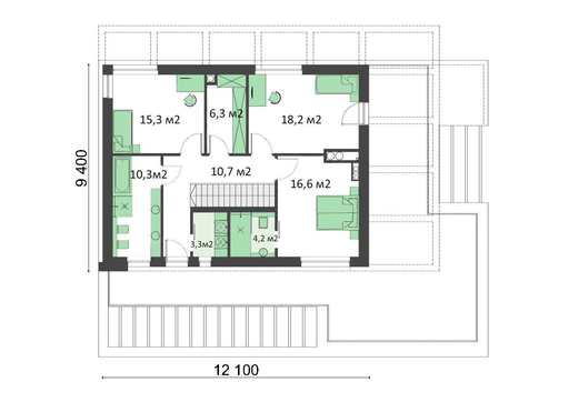 Galería de visualizaciones - Edificio residencial de dos plantas con amplias verandas
