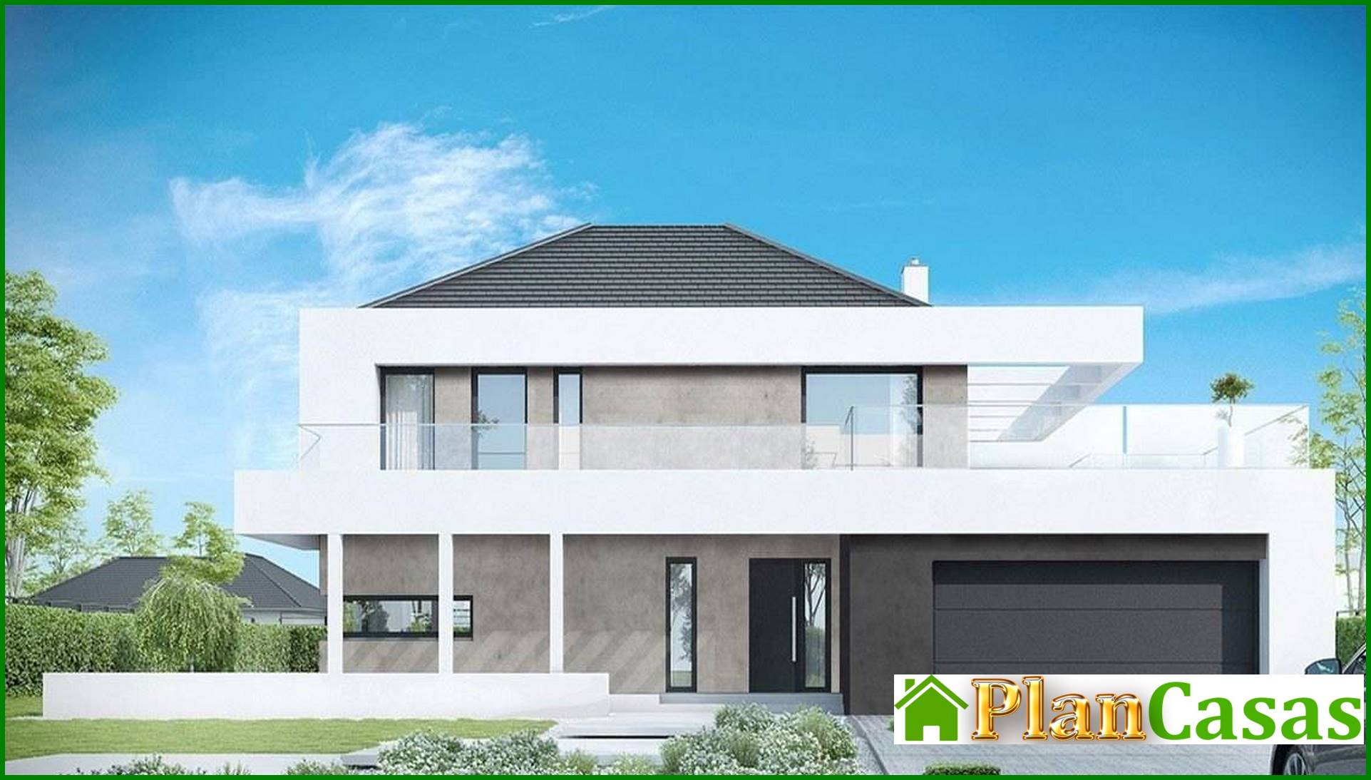 Galería de visualizaciones - Edificio residencial de dos plantas con amplias verandas