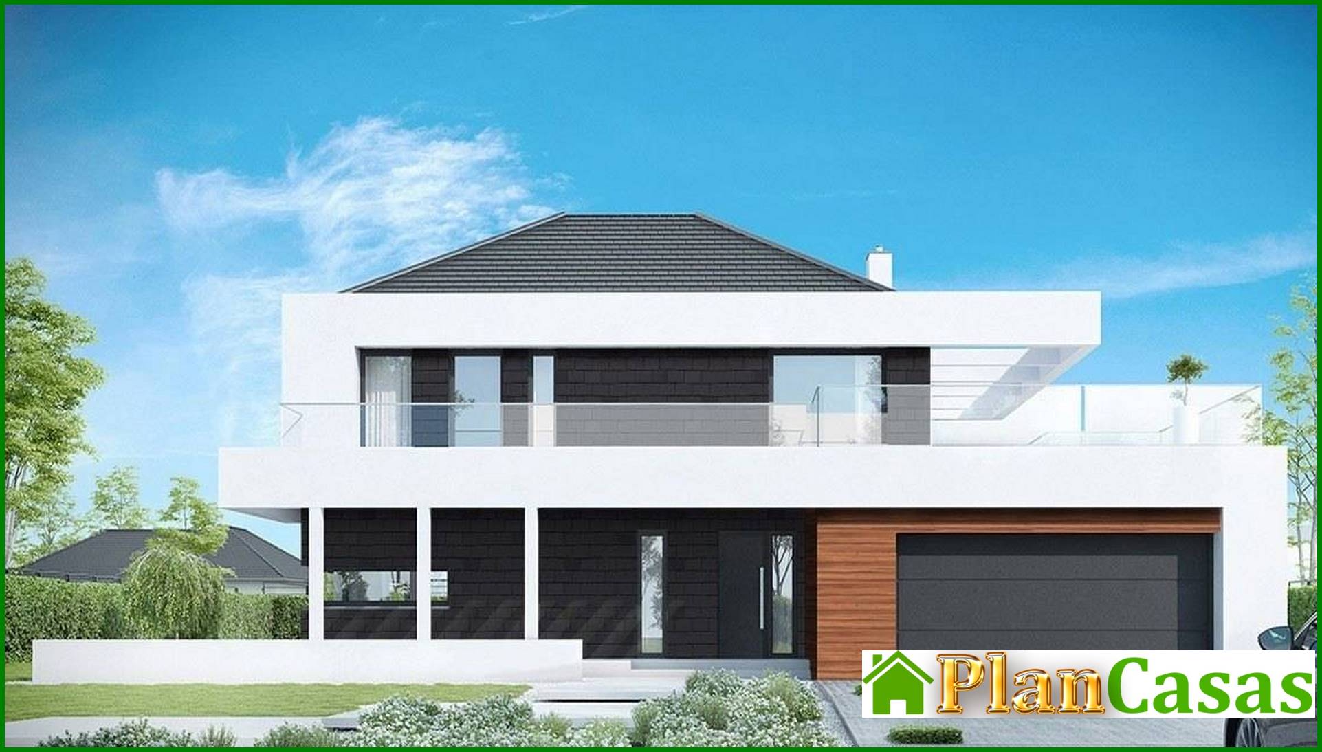 Galería de visualizaciones - Edificio residencial de dos plantas con amplias verandas