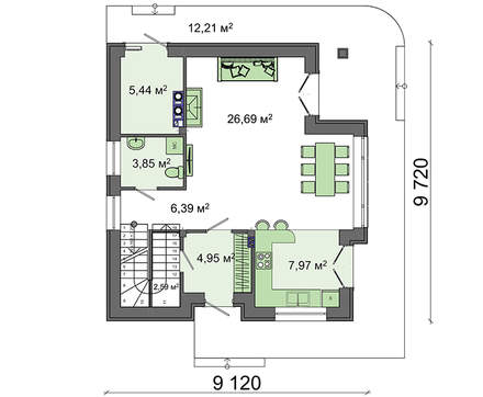Galería de visualizaciones - Proyecto de una casa de dos plantas con acristalamiento panorámico