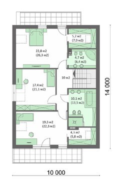 Visualization gallery - Two-storey stylish house with two balconies
