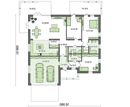Galería de visualizaciones - Proyecto de casa de una planta con varios baños