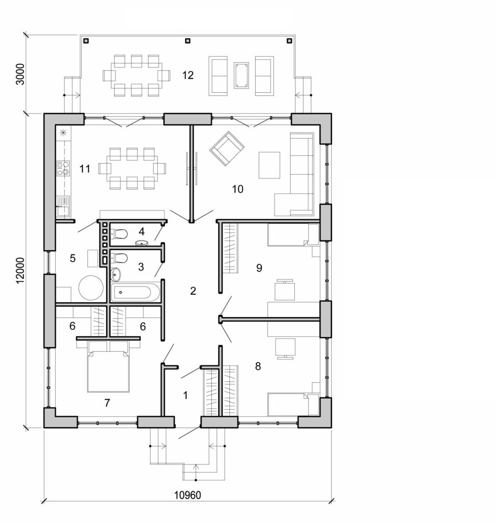Galería de visualizaciones - Casa de una planta