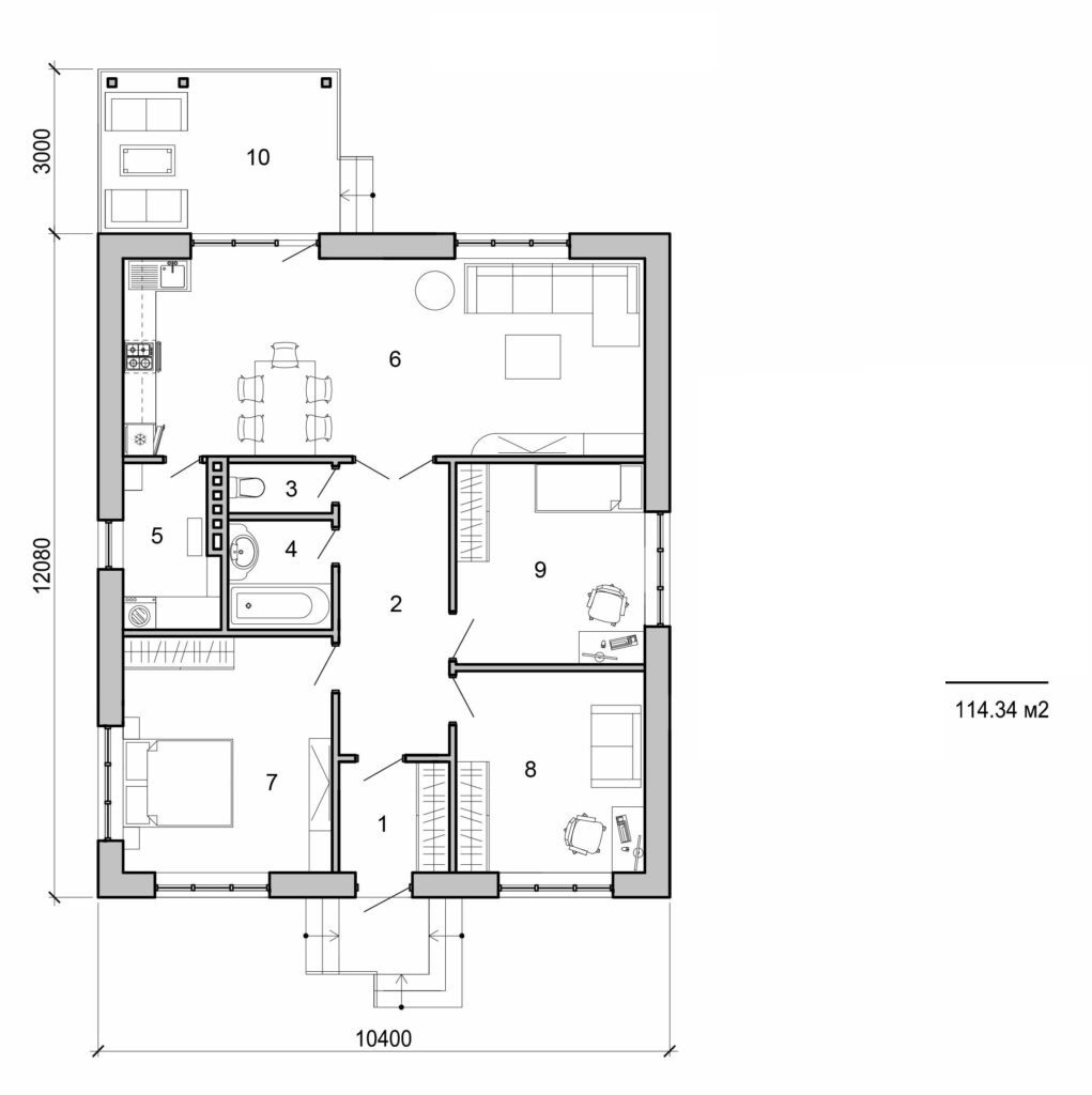 Galería de visualizaciones - Casa de una planta