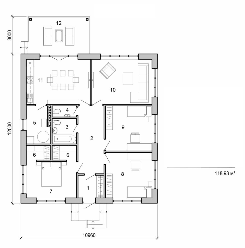 Galería de visualizaciones - Casa de una planta