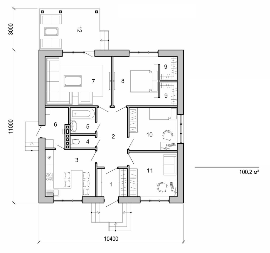 Galería de visualizaciones - Casa de una planta