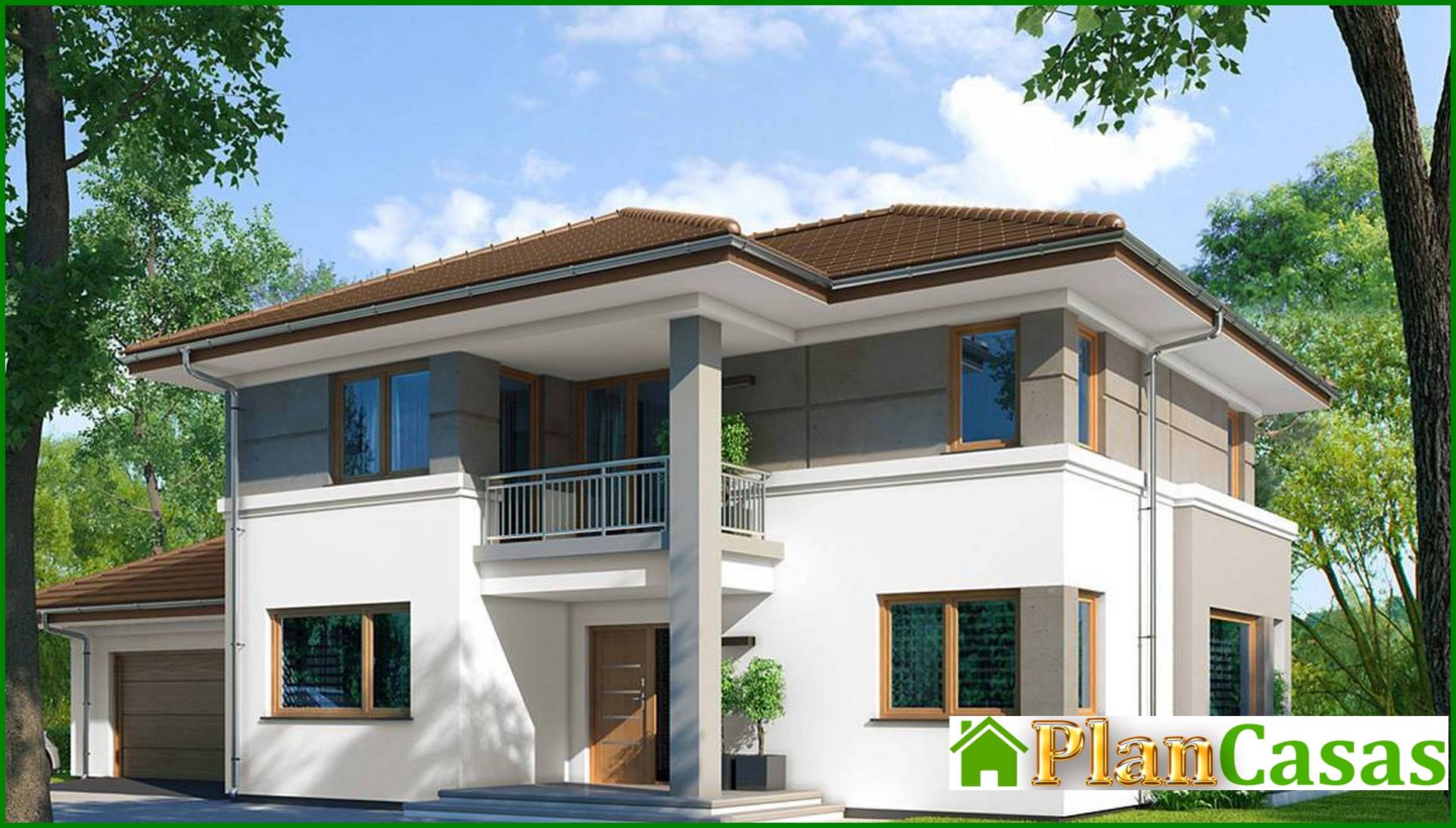 Galería de visualizaciones - Casa moderna de dos plantas en estilo clásico