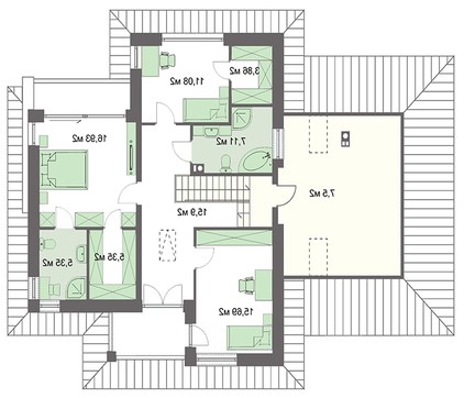 Galería de visualizaciones - Casa moderna de dos plantas en estilo clásico