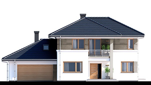 Galería de visualizaciones - Casa moderna de dos plantas en estilo clásico