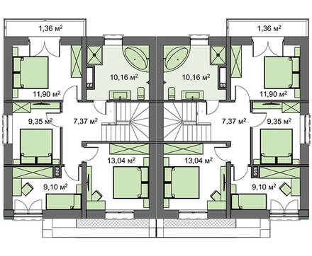 Galería de visualizaciones - Vivienda para dos familias con hermosos balcones