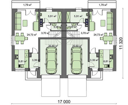 Galería de visualizaciones - Vivienda para dos familias con hermosos balcones