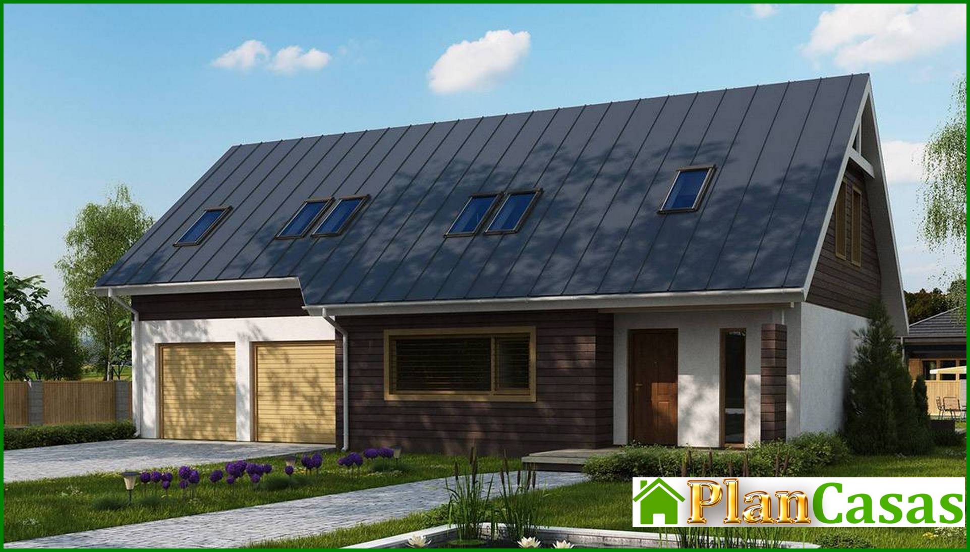 Galería de visualizaciones - Proyecto de casa grande con ático y garaje para dos coches