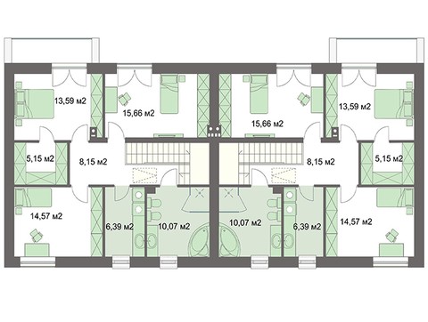 Visualization gallery - The project of a two-story townhouse