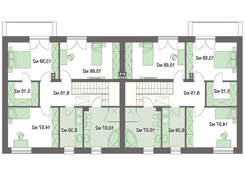 Visualization gallery - The project of a two-story townhouse